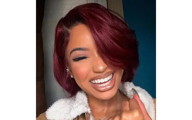 13x4 Lace Frontal Wig Brazilian Remy Human Hair Wigs For Women Wavy Preplucked Hairline Side Part Short Bob