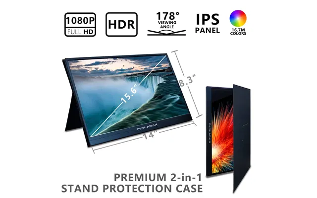 15.6-inch Portable Monitor 1080p Ips Type-c Or Mini Hdmi Connection