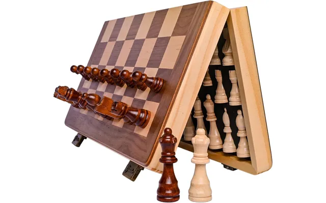 15inch Approx. 38.1cm Magnetic Wooden Chess Set, Suitable For Adults Children - Foldable Travel Chessboard, Handcrafted