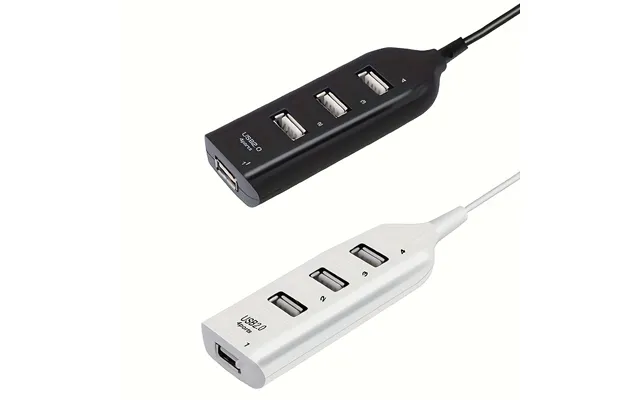 1pc Quad Usb 2.0 High Speed Hub With Power Adapter Small Splitter For Laptop