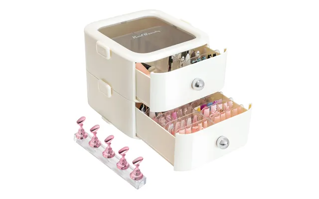 2 Tier Press On Nail Organizer With Handle Acrylic Nail Holds 48 Pairs Of Press On Nails
