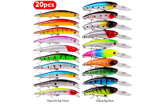 20-color Mixed Minnow Lure Set For Lure Fishing - 2 Sizes & 2 Weights, Ultimate Tackle For Anglers