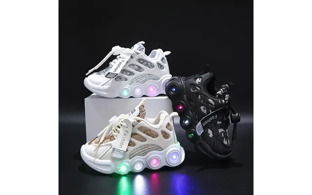 2023 Trendy Led Light Shoes For Children With Letters And Ribbons - Breathable Mesh