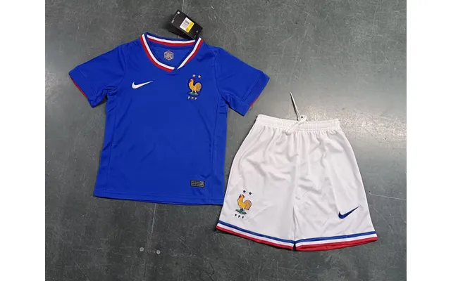 2024-2025 Kids France Home And Away Soccer Football Jersey Kits Short Shirt Set