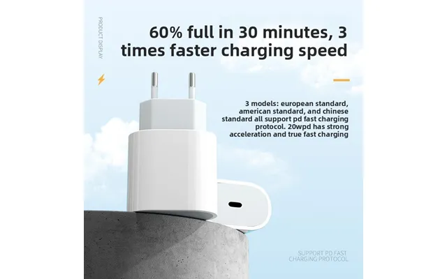 20w Universal Travel Charger - Usb C Fast Charging Cube With Interchangeable Us Eu Uk Au Plugs