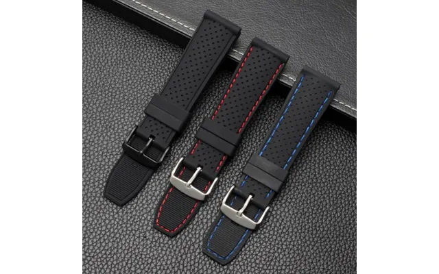 22mm Soft Silicone Watch Strap Belt Waterproof Breathable Wristband For Summer Outdoor Sports Sweatproof Watch Bands Acc