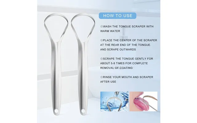 2pcs Stainless Steel Tongue Scraper - Tongue Cleaner