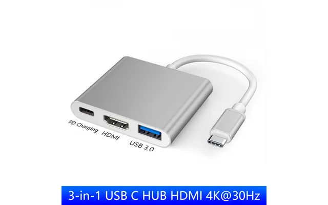 3 In 1 Hub Type-c To Hdmi Type C Extension Cable Usb 3.0 Converter Hdmi-compatible Adapter For Pc Laptop Book