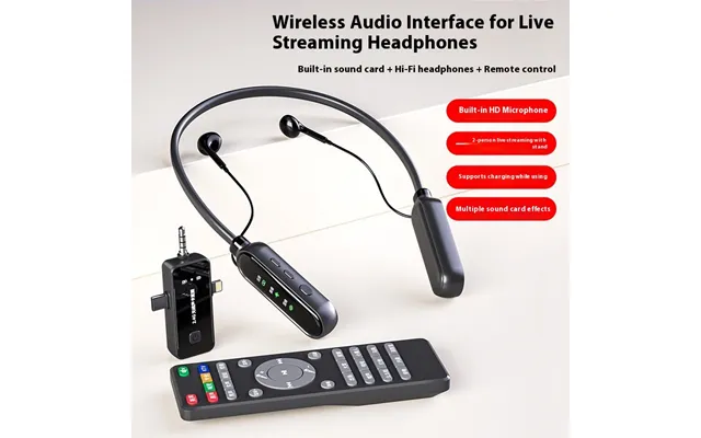 3-in-1 Streaming Audio Kit Wireless Mic With Sound Card - Monitoring Headphones & Remote Control Bluetooth 5