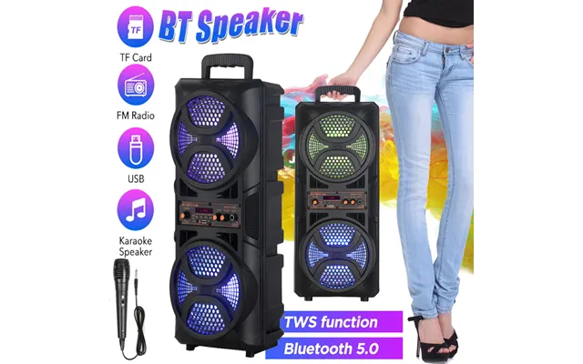 3000w Portable Bluetooth Party Speaker Sub Woofer Heavy Bass Sound System & Mic