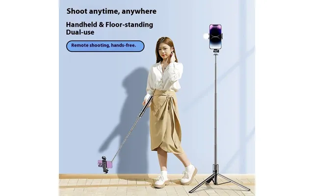 360 Rotating Selfie Stick Tripod With Bluetooth Remote & Led Light 1m 1