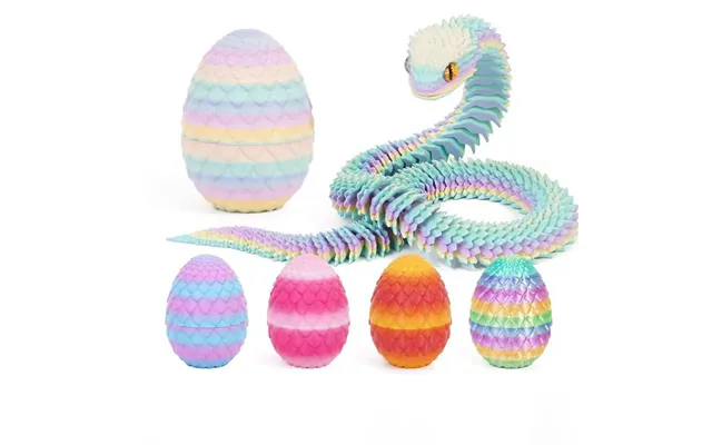 3d Printing Action Figure Snake Egg Toys Creative Stress Relief Anime Figures Moveable Rotation Desktop Ornaments Gift