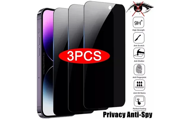 3pcs Privacy Screen Protector For Iphone 14 Pro Max Anti-spy Glass For Iphone 13 12 11 Xs Max Xr 7 8 6 6s Plus Se2022 Te