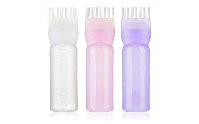3pcs Root Comb Applicator Bottle Empty Hair Dye Bottle Dispensing Refillable Hair Coloring Dyeing Bottles Hairdressing S