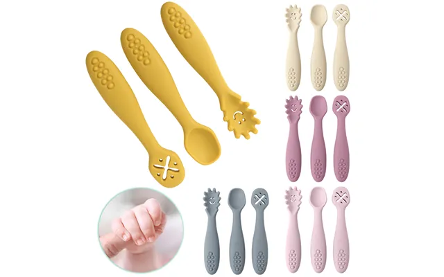 3pcs Silicone Spoon Fork For Baby Utensils Set Feeding Food Toddler Learn To Eat Training Soft Fork Cutlery Children's T