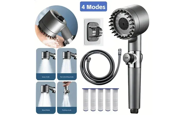 4-setting Shower Head - Filtered Water Massage With Instant Stop