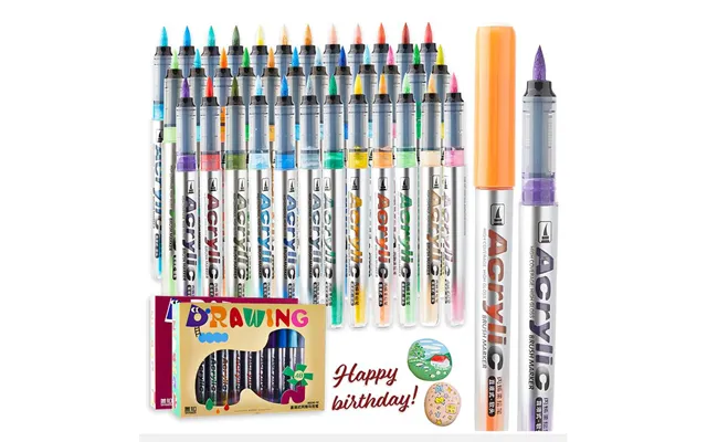 48-color Acrylic Paint Markers Set - Soft Tip For Layering & Blending