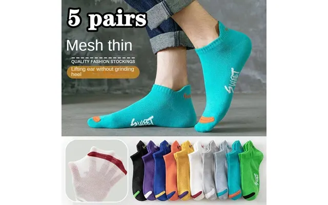5 Pairs New Summer Cotton Men's Socks Short Thin Casual Mesh Breathable Boat Socks Fashion Comfortable Street Style Sock