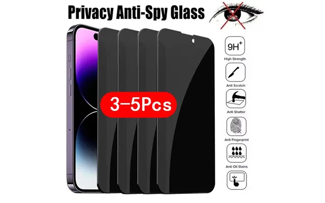 5pcs Privacy Screen Protectors For Iphone 12 13 14 15 16 Pro Max 16plus 13mini 7 8 Plus Se2 Se3 Anti-spy Tempered Glass 