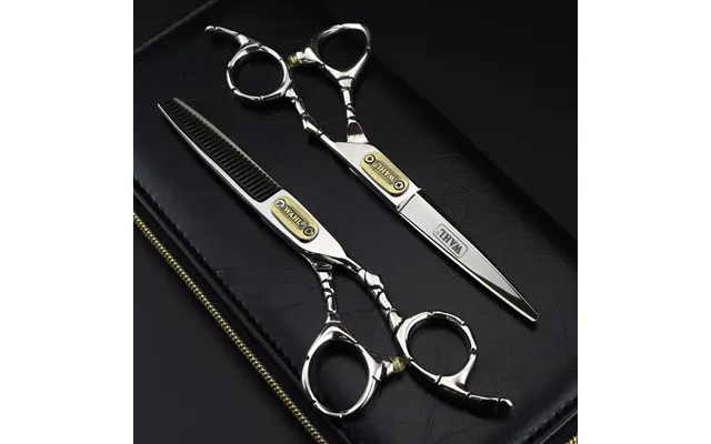 6.0inch Bamboo Joint Irregular Handle Bao Style Bright Color Flat Hairdressing Haircut Scissors