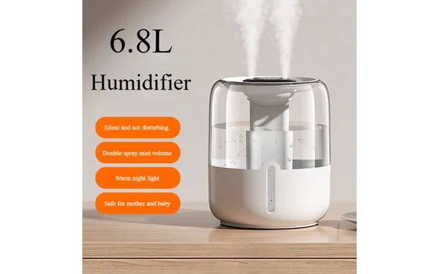 6.8l Large Capacity Humidifier With Dual Usb Mist - Night Light For Home