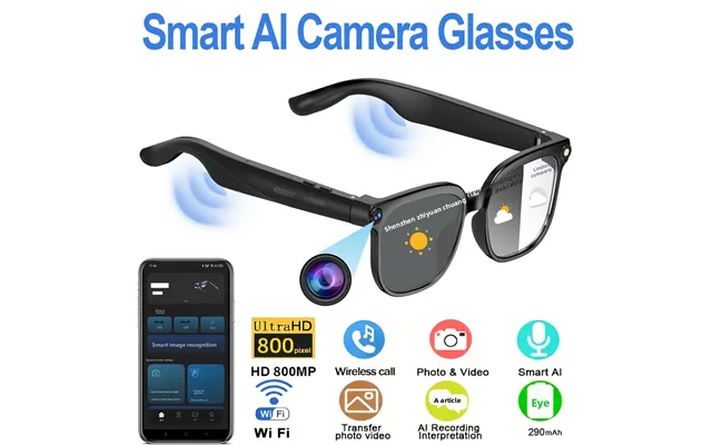 800w Photo And Video Recording Simultaneous Interpretation Bluetooth Call Ai Smart Glasses