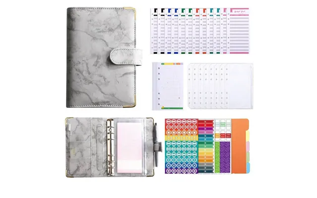 A6 Marble Pu Leather Binder Notebook - Refillable Planner For Budgeting, Finance Tracking & Creative Journaling