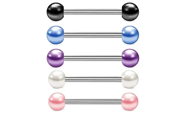 Acrylic Tongue Ring Pearl Tongue Nail Breast Ring Tongue Ring Body Piercing Jewelry Tongue Piercing
