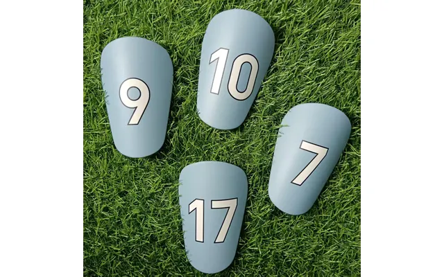 Adjustable Soccer Shin Guards With Player Number Designs 7,9,10,17 - Lightweight Plastic Leg Protection For Football, Ba