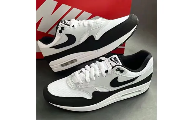 Air Max 1 Sneaker Weiß Schwarz Trendige - Strapazierfähige Low-top-sneaker Für Freizeit Und Lifestyle Unisex