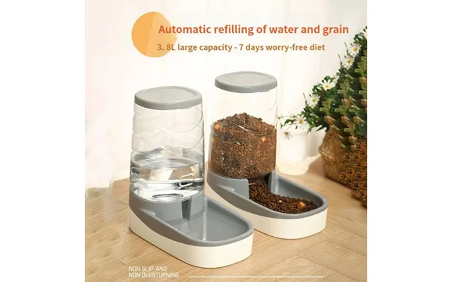 Automatic Pet Water Fountain And Feeder Non Electric Dog Water Bowl Portable Pet Water And Food Feeder In One