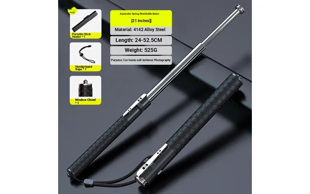 Automatic Retractable Baton - 4142 Alloy Steel Expandable Bat With Window Breaker