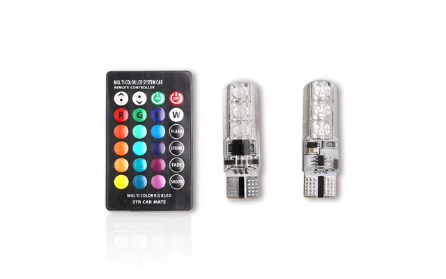 Automotive Led Wide Light Bright Silicone 5050-6smd Wireless Remote Control Rgb Colorful Flash T10 Small Lamp Licence Pl