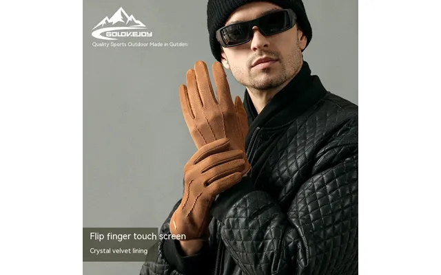 Autumn And Winter Suede Men's Outdoor Cycling Gloves