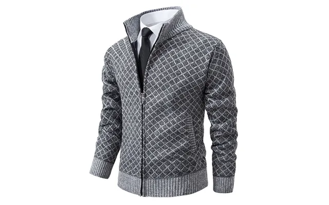 Autumn Winter Plush And Thickened Casual Cardigan For Men With Standing Collar - Hooded Zipper