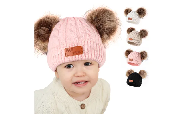 Baby Clothes Children's Double Ball Jacquard Knitted Hat