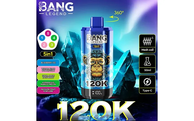 Bang Legend 120.000 Züge - 20.000 Einweg-vape 5-in-1 Mit Intelligentem Led-display
