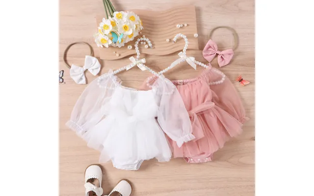 Baoshi Children's Wear Korean Edition Baby Girl Princess Summer Mesh Long Sleeved Tied Yarn Skirt Triangle Open Crotch