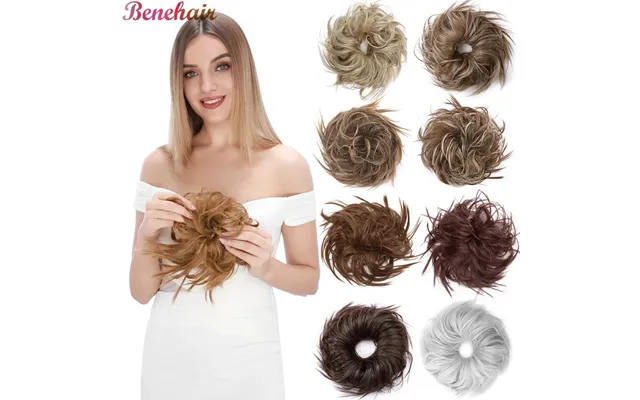 Benehair Messy Bun Hair Piece For Women Fluffy Tousled Updo Scrunchies Synthetic Wavy Scrunchy Ponytail 45g