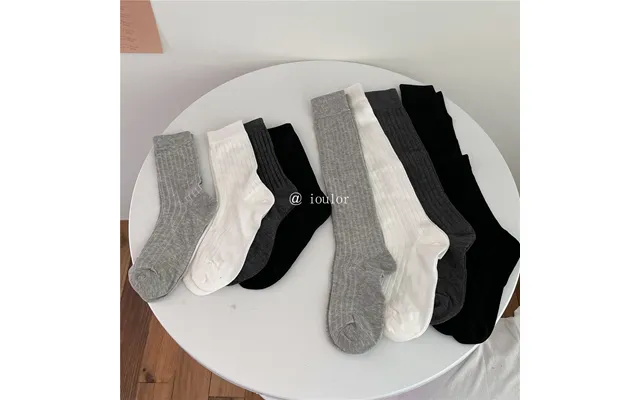 Black And White Socks Long Socks Cotton Socks Mid-tube Socks Knee-high Socks Ins Fashion Socks