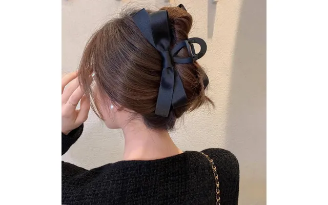 Black White Bowknot Hair Claw Big Satin Bow Hair Clips Vintage Baroque Hairpins For Elegant Women Hair Accessories