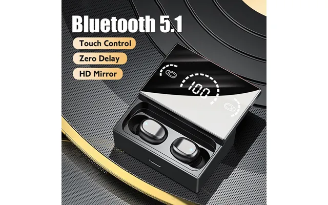 Bluetooth 5.1 Headset Touch Control Wireless Headset Mirror Screen Headset Sports Headset Microphone Noise Reduction