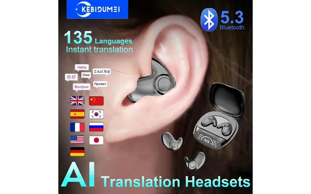 Bluetooth 5.3 Ai Translation Earphones Support 135 Language Wireless Headphones Sleep Headsets Hifi Noise Reduction Earb