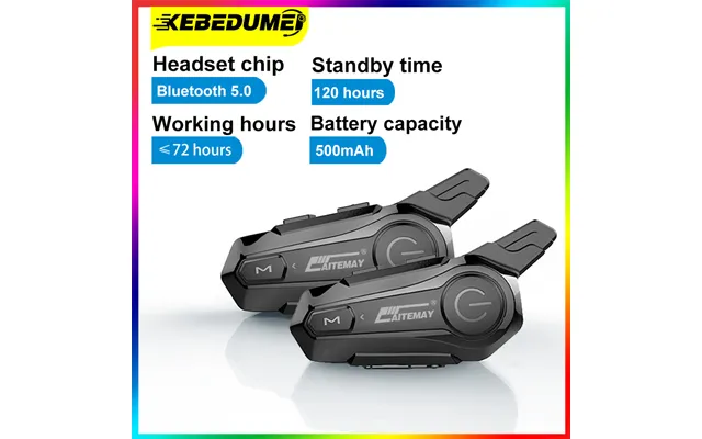 Bluetooth Intercom Motorcycle Helmet Bluetooth Headset 800mah For 2 Rider Intercomunicador Moto Interphone Headset