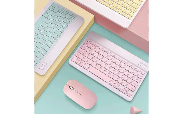 Bluetooth Keyboard Ipad Tablet Mobile Phone Universal Colour Black And White Mini Keyboard Light Portable Mouse Set 10 I