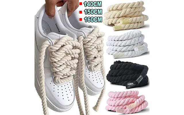 Bold Cotton Linen Twist Weave Shoelaces Solid Color Rope Shoes Laces Men Women Trendy Personality Kpop Sport Casual