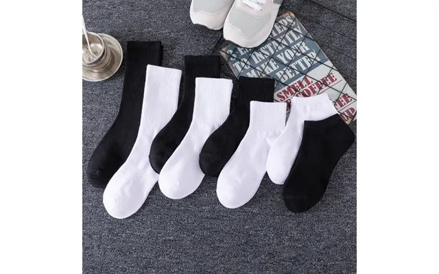Breathable Cotton Socks For Men & Women - Comfortable Athletic Socks Ankle Mid-calf Over-calf In Classic Black & White