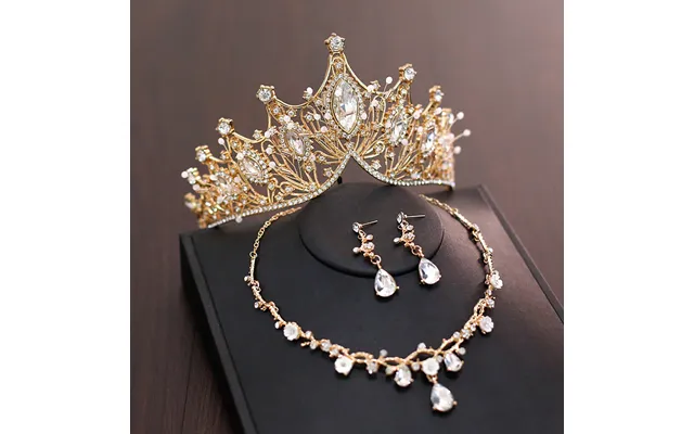 Bride Headwear Baroque Korean Three Piece Set Wedding Dress Princess Crown Hair Accessories
