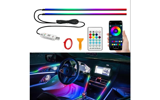 Car Central Control Led Acrylic Interior Colorful Flowing Ambient Decorative Usb Light