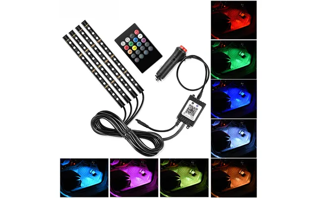 Car Interior Ambient Modification Bluetooth App Colorful Flashing Footwell Atmosphere Decoration Led Music Rhythm Light